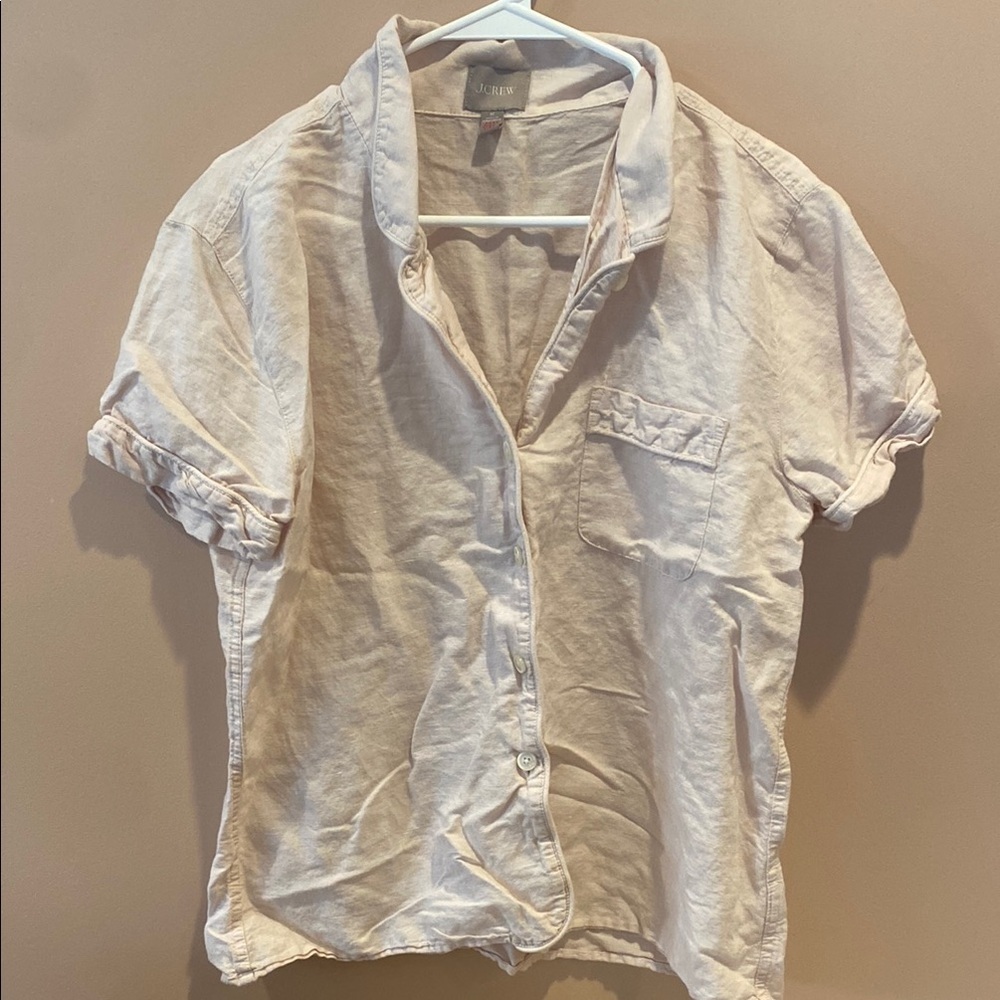 J crew pajama shirt beige